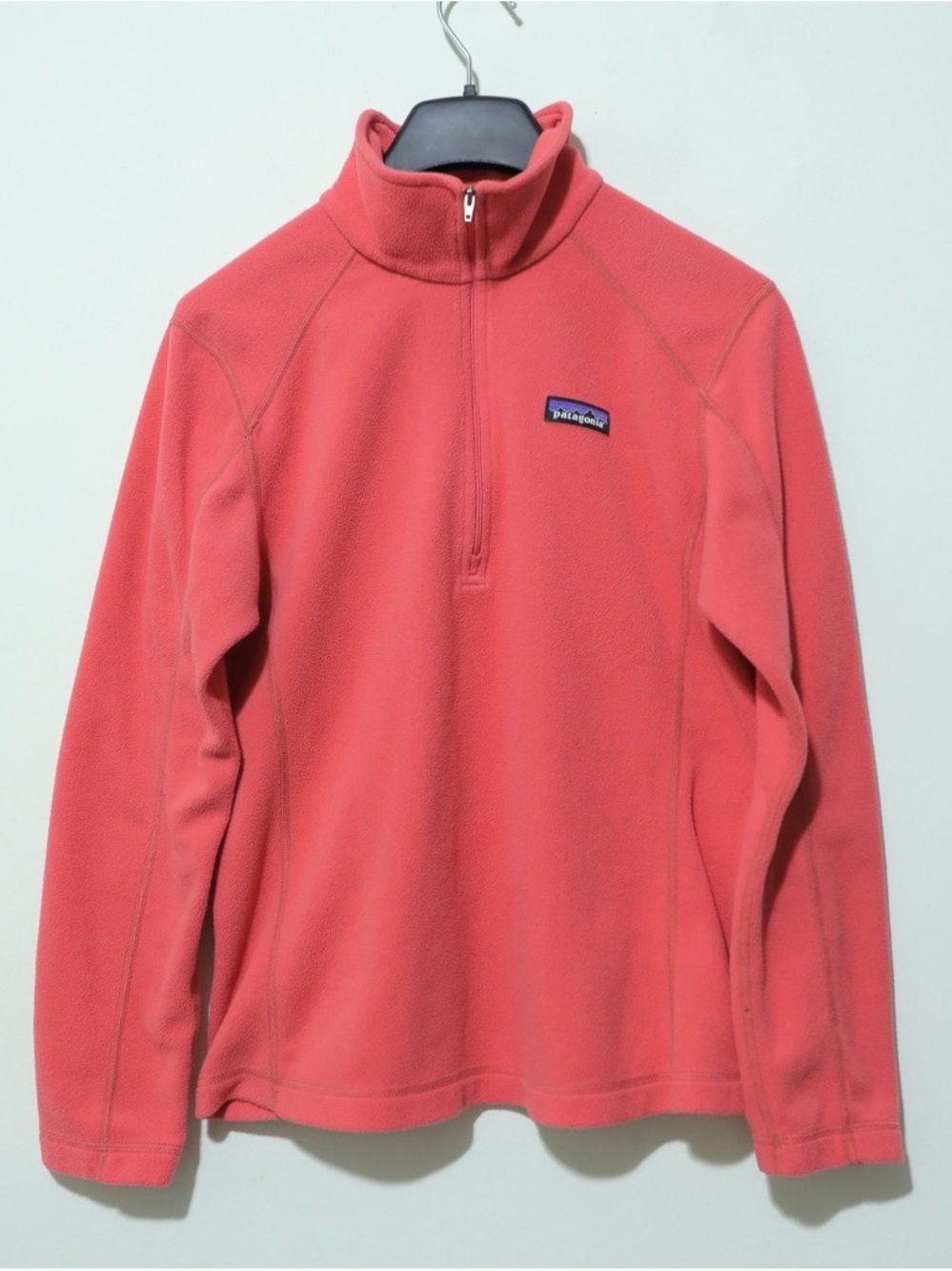 Patagonia Women's Micro D 1/4 Zip Fleece Pullover Sweater Coral Pink Size Small